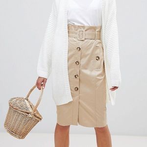 Lost Ink Cardigan with Tie Waist in Chunky Knit